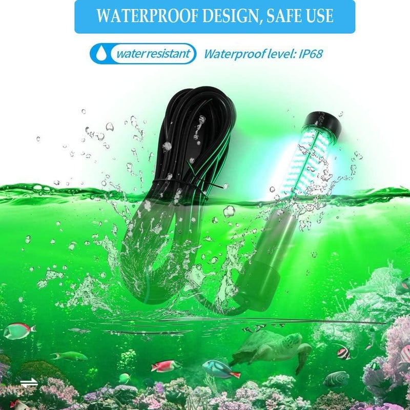 BLUERICE Submersible Fish Finder, Underwater Lure Bait Light, Fish Attracting Lamp, Night Fishing Light, Boat Fishing Light, Pool Light 12V 10.8W 180 LEDs 1080 Luminous IP68 with 5M Cord - Image 4